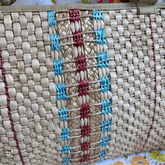 Vintage 70s Straw Wicker Woven Purse - Picture 3 of 8